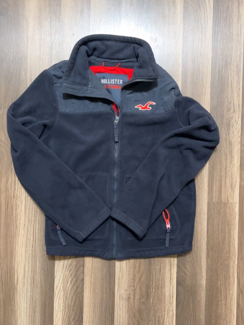 Vintage HOLLISTER California Full Zip Up Fleece Jacket Mens Small Blue Coat